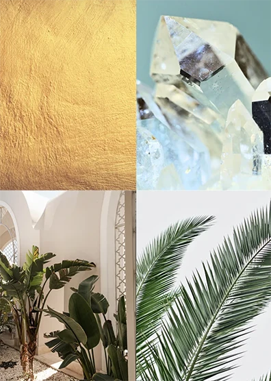 Oasi - Moodboard dei materiali - Luce controcorrente