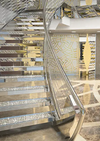 Cristallo: scala luce - Luce controcorrente