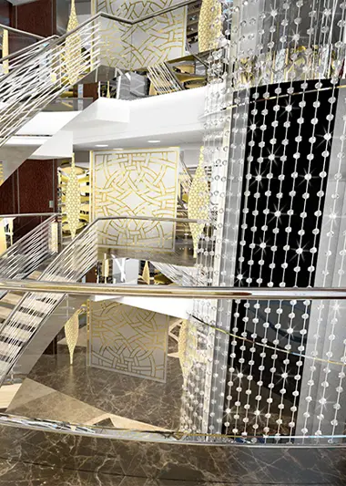 Cristallo: scale di luce con illuminazione - Luce controcorrente