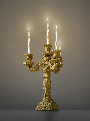 Secret Light: candelabro oro - LuceControCorrente