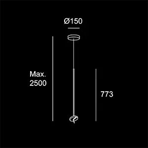Sospensioni Clean Singola - sketch tecnico lampadari Brescia - LuceControCorrente