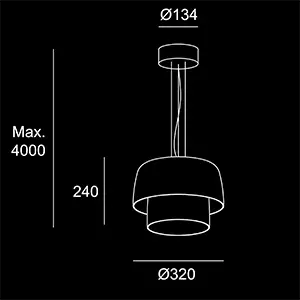 Colors Doppia 320+ 220 - sketch lampadari Brescia - LuceControCorrente