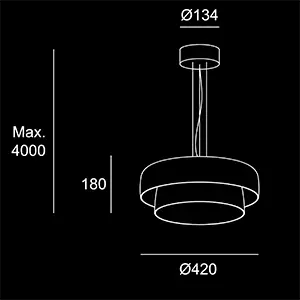 Colors Doppia 420+ 320 - sketch lampadari Brescia - LuceControCorrente