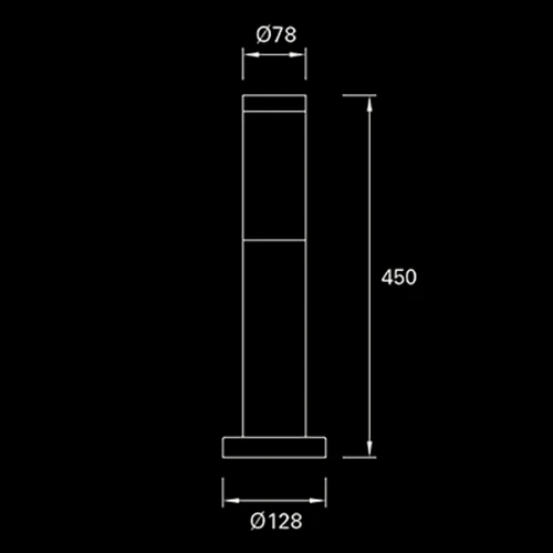 Bollard 450 - sketch tecnico lampadari Brescia - LuceControCorrente