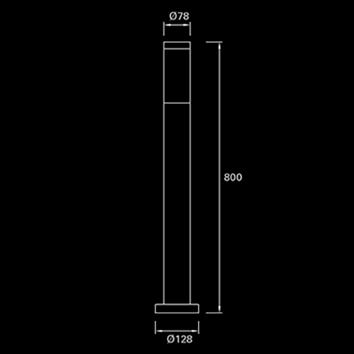 Bollard 800 - sketch tecnico lampadari Brescia - LuceControCorrente