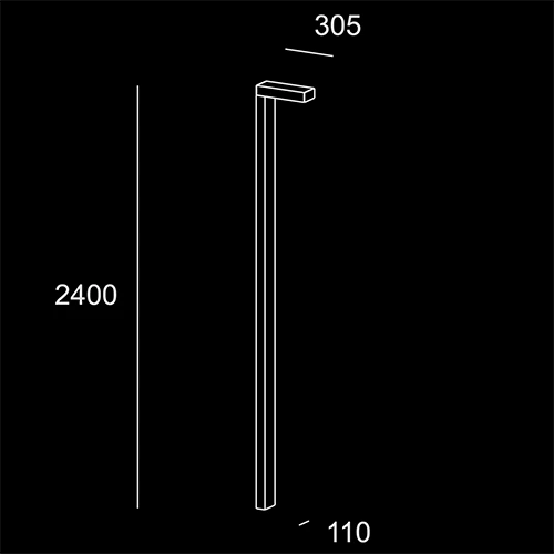 Elle Lampione - sketch tecnico lampadari da esterno - LuceControCorrente