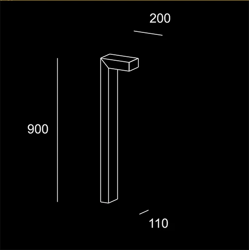 Elle Paletto- sketch tecnico lampadari da esterno - LuceControCorrente