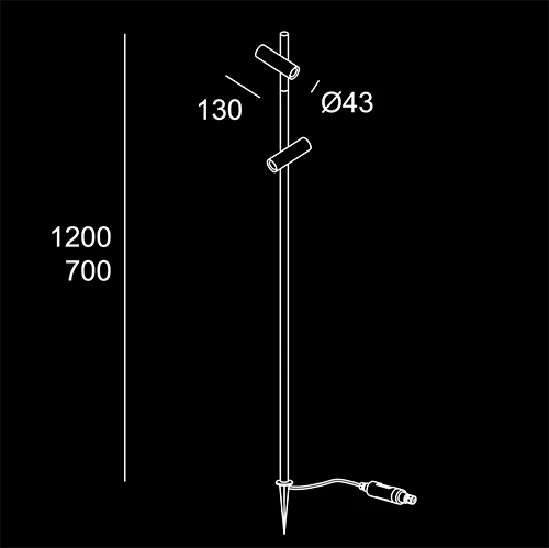 Jungle 2H  - sketch tecnico lampioni da parete- LuceControCorrente
