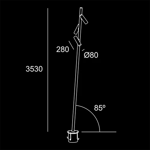 Jungle 3H  - sketch tecnico lampioni da parete- LuceControCorrente