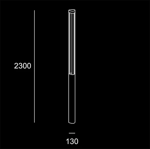 Lion Lampione - sketch tecnico lampioni da parete- LuceControCorrente