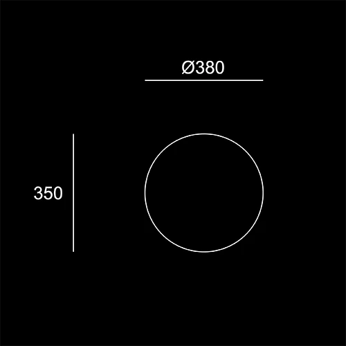 Moon 380- sketch tecnico lampioni da parete- LuceControCorrente