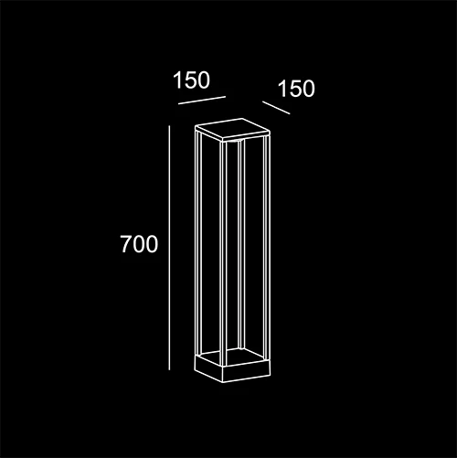 Rete 700 - sketch tecnico lampioni da parete- LuceControCorrente