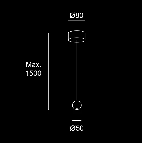 E.T Singola - sketch tecnico lampadari Brescia - LuceControCorrente