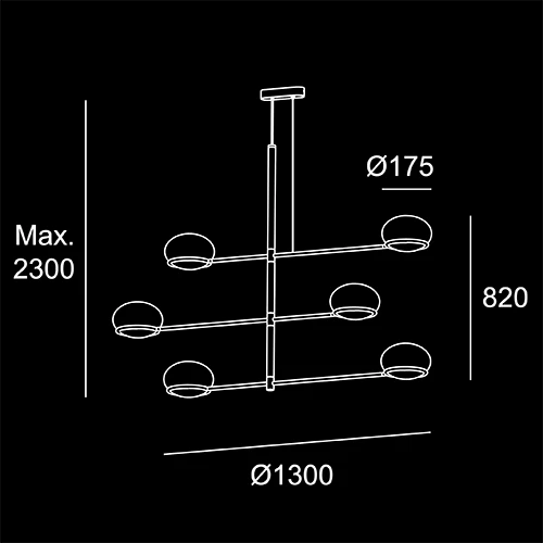 Sospensioni Gael Chandelier- sketch tecnico lampadari Brescia - LuceControCorrente