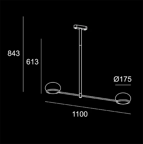 Geal doppia- sketch tecnico lampadari Brescia - LuceControCorrente