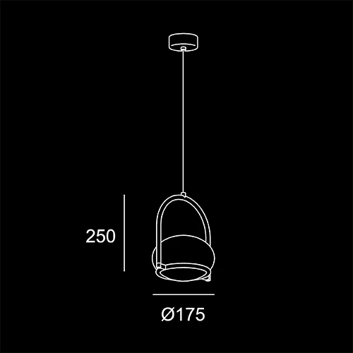 Geal singola- sketch tecnico lampadari Brescia - LuceControCorrente