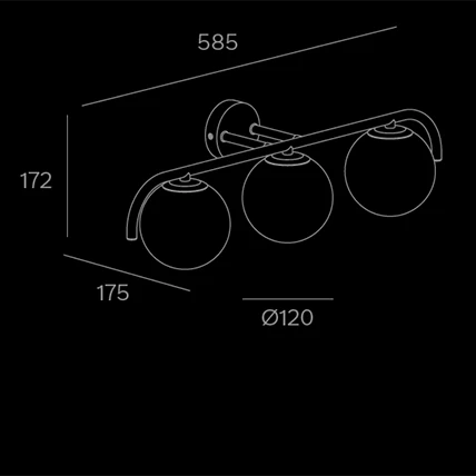 Bath Tripla - sketch lampadari Brescia - LuceControCorrente