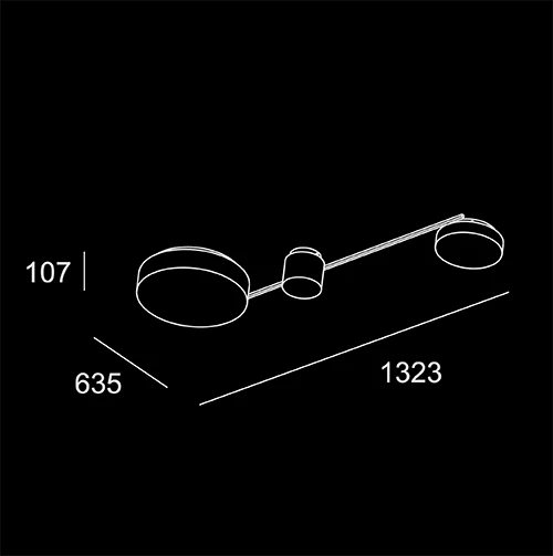 Spark Large - sketch tecnico lampadari da parete- LuceControCorrente