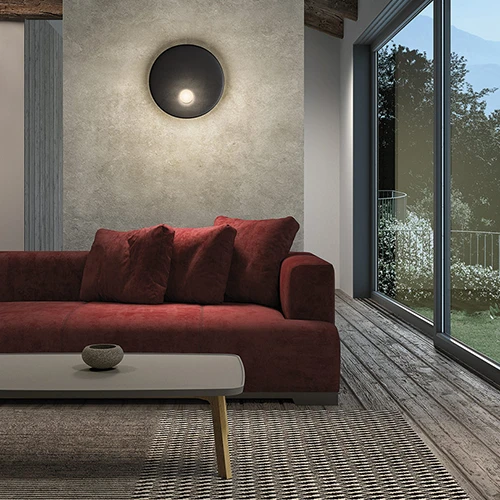 Triplette Singola 460 -  ambiente colore black lampadari da parete - LuceControCorrente