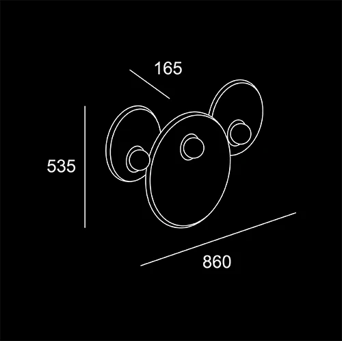 Triplette Tripla 535 - sketch tecnico lampadari da parete- LuceControCorrente