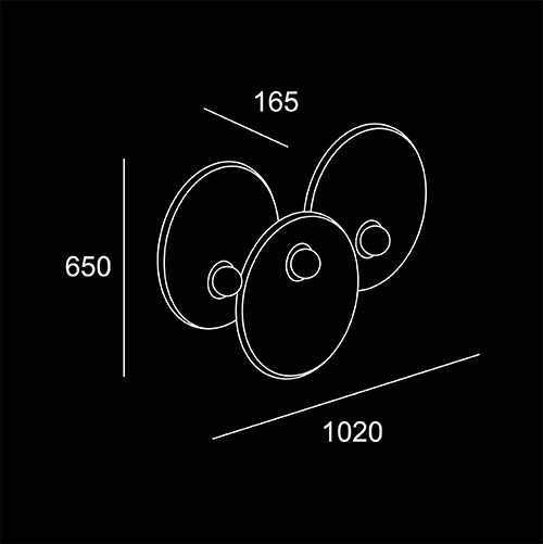 Triplette Tripla 650 - sketch tecnico lampadari da parete- LuceControCorrente