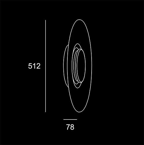 Million - sketch tecnico lampadari da parete - LuceControCorrente