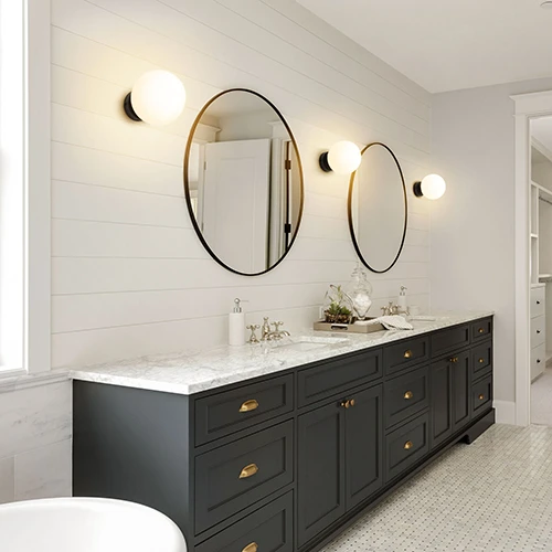 Round I - ambiente colore black lampadari da parete - LuceControCorrente