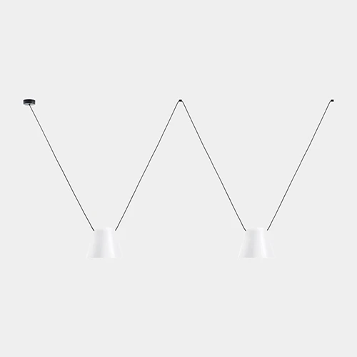 Loft Doppia Conica - colore white lampadari Brescia - LuceControCorrente