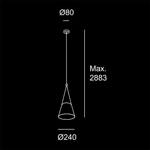 Loft Singola Conica - sketch tecnico lampadari Brescia - LuceControCorrente