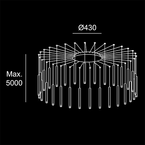 Lume Chandelier 30- sketch tecnico lampadari Brescia - LuceControCorrente
