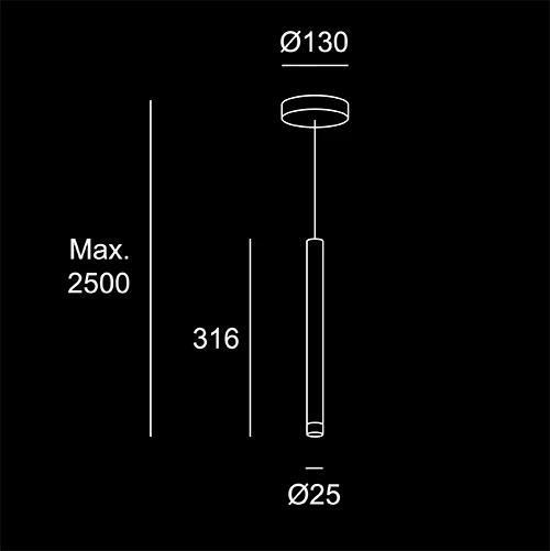 Lume Singola - sketch tecnico lampadari Brescia - LuceControCorrente