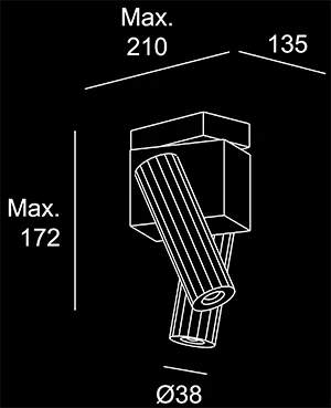 Plafoniere interni - dorico doppia sketch tecnico - lampadari Brescia - LuceControCorrente
