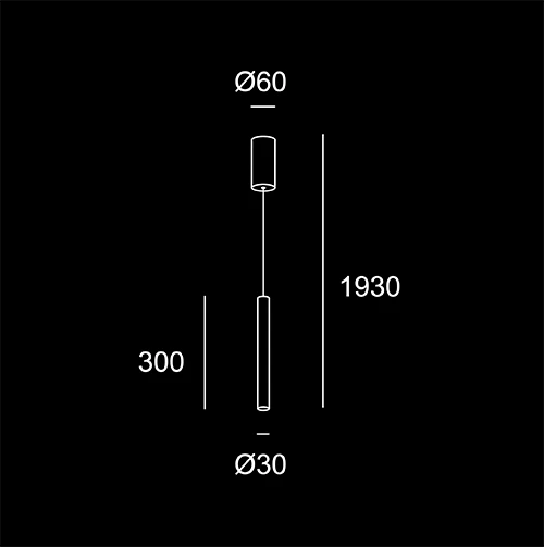 Stile 300 - sketch tecnico lampadari Brescia - LuceControCorrente