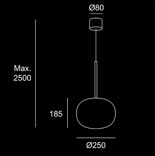 Trumpet Large- sketch tecnico lampadari Brescia - LuceControCorrente
