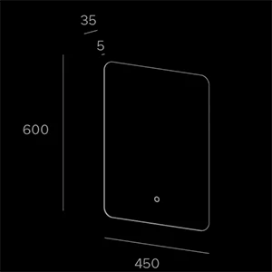 Specchi Lizzie Rettangolare - sketch tecnico lampadari Brescia - LuceControCorrente