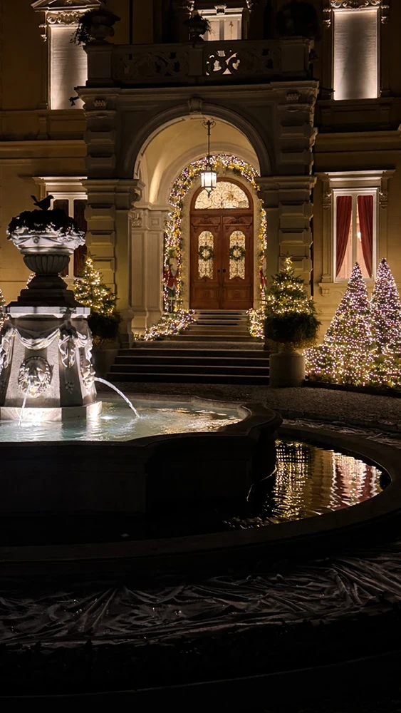 An Exclusive Christmas Experience: illuminazione fontana e zona entrata - LuceControCorrente