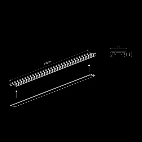 Binario Sottile 2 MT Disegno LuceControCorrente