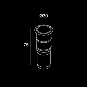  Incasso a pavimento esterno Bee 30 -  sketch tecnico lampadari Brescia  -  LuceControCorrente