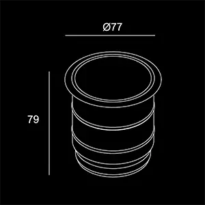  Incasso a pavimento esterno Bee Assimetrico -  sketch tecnico lampadari Brescia  -  LuceControCorrente