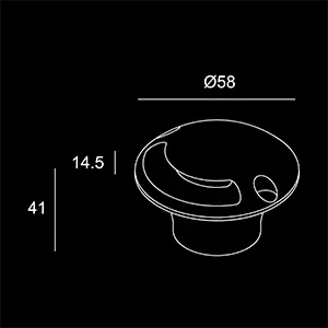 Lampada Pixi 1 incasso a pavimento  -  sketch tecnico lampadari Brescia  -  LuceControCorrente