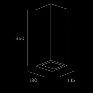 Cubo Medium - sketch tecnico lampadari Brescia - LuceControCorrente