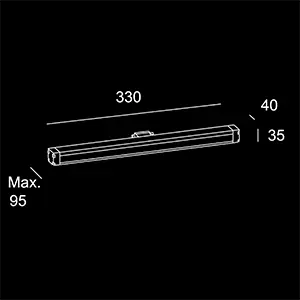 Sistemi lineari Washer 330  -  sketch tecnico lampadari Brescia  -  LuceControCorrente