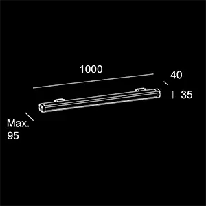Sistemi lineari Washer 1000  -  sketch tecnico lampadari Brescia  -  LuceControCorrente