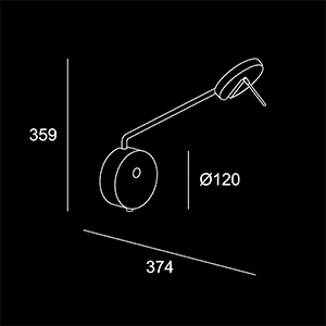 Lampada Clean da lettura  -  sketch tecnico lampadari Brescia  -  LuceControCorrente