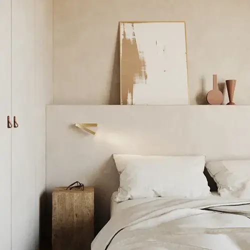 Lampada da lettura Bacchetta -Ambiente colore Gold lampadari Brescia - LuceControCorrente