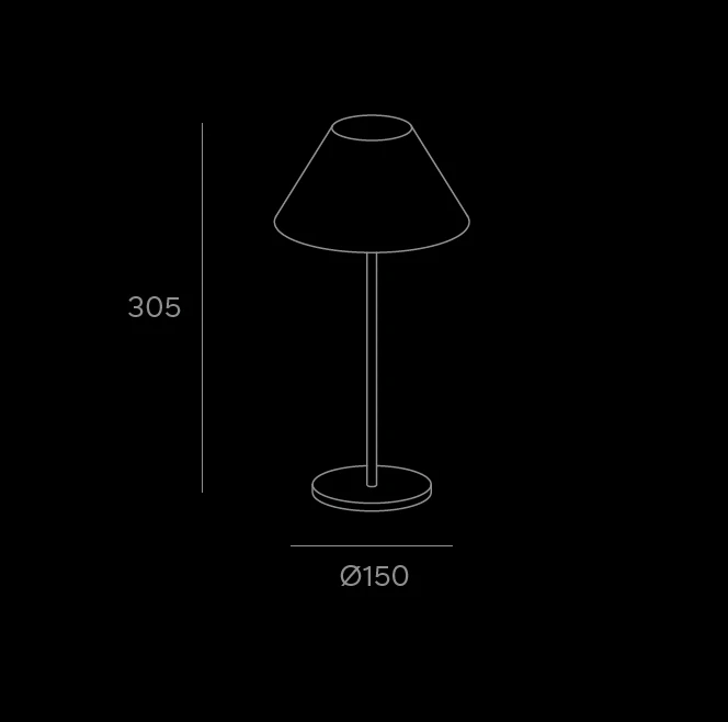 Lampada Irina portatile - sketch tecnico lampadari Brescia - LuceControCorrente
