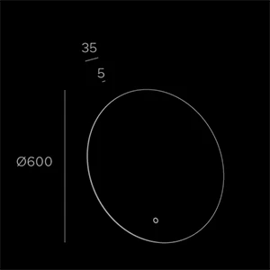 Specchi Lizzie Tonda- sketch tecnico lampadari Brescia - LuceControCorrente
