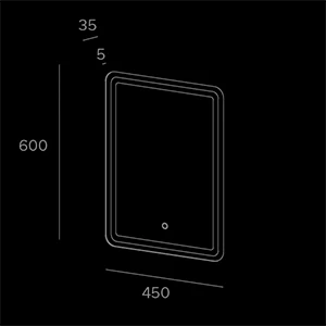 Specchi Nico 450 - sketch tecnico lampadari Brescia - LuceControCorrente