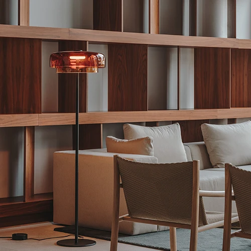 Lampada da terra ambiente interno - Colors 420 + 320 Orange - Lampadari Brescia - LuceControCorrente