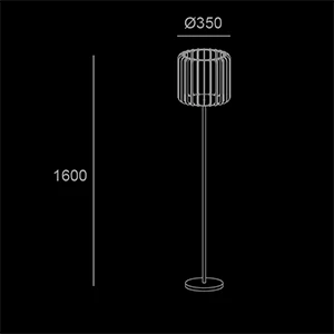 Lampada Alive da terra - sketch tecnico lampadari Brescia - LuceControCorrente